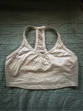 Beyond Yoga Metallic Silver Racerback Sports Bralette